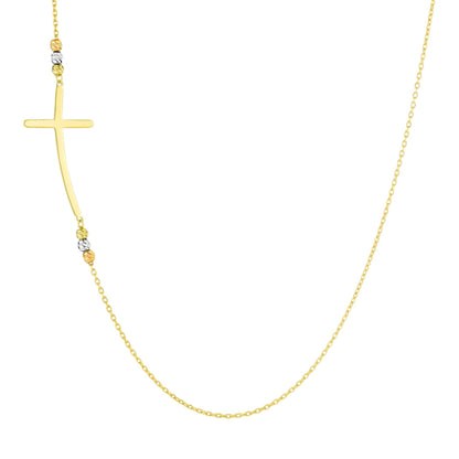 18K Pure Gold Cross Seed Necklace
