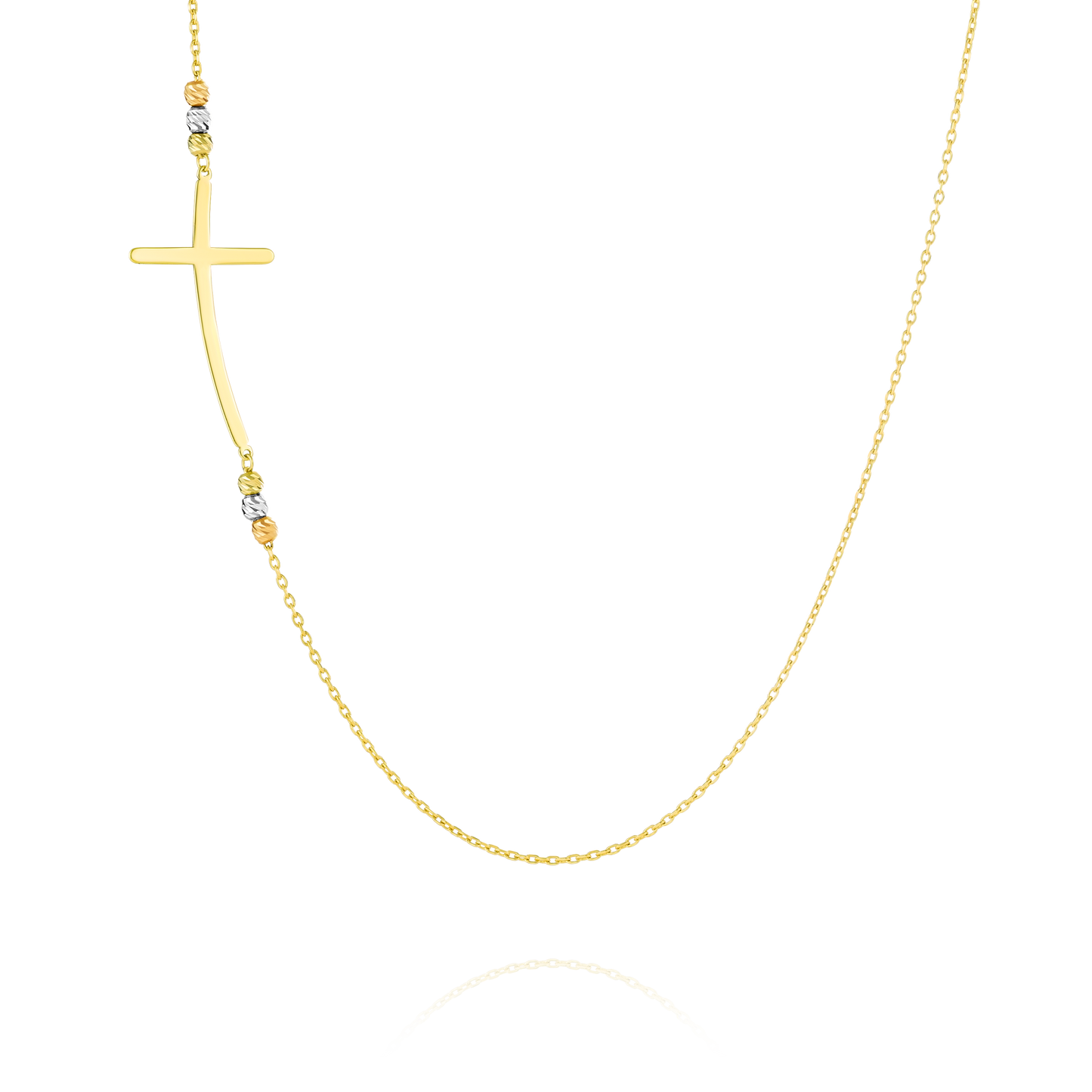 18K Pure Gold Cross Seed Necklace