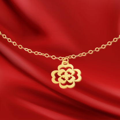 18K Pure Gold Fine Flower Bracelet