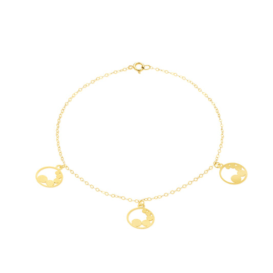 18K Pure Gold Fine Round Bracelet