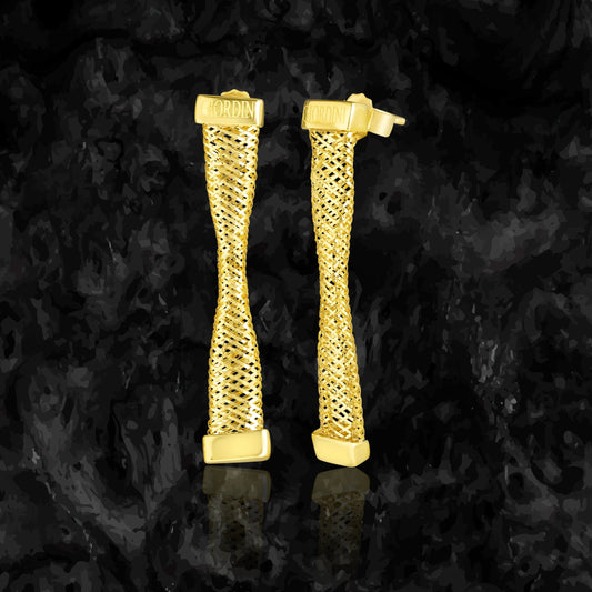 18K Pure Gold Belt Stud Earring Set