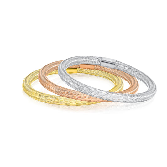 18K Pure Gold Elastic Bangle Set