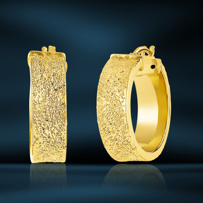 18K Pure Gold Round Loop Earrings