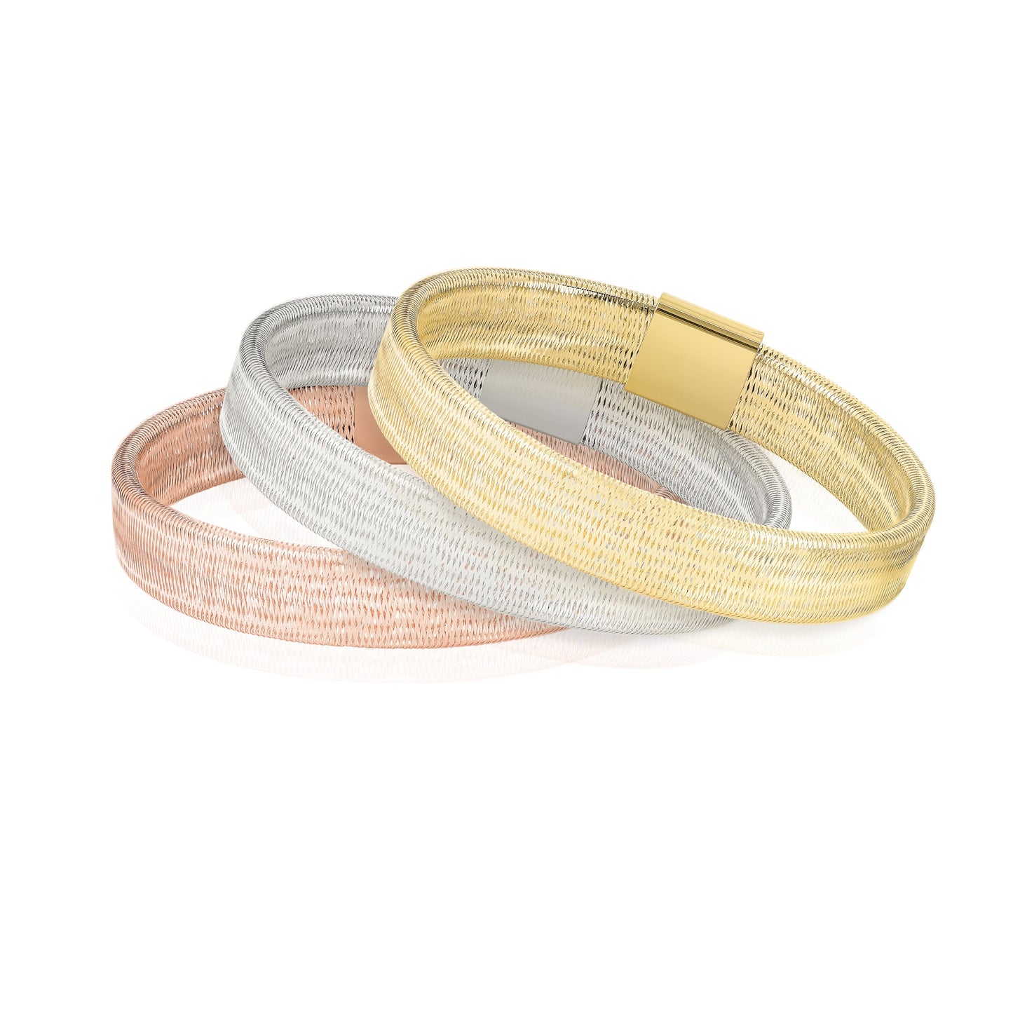 18K Pure Gold Elastic Bangle Set