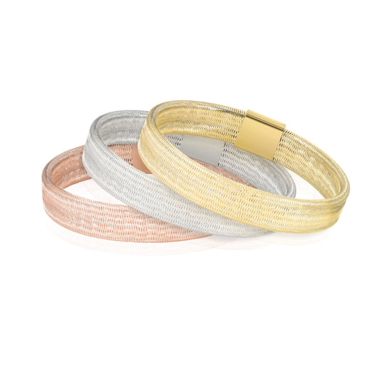 18K Pure Gold Elastic Bangle Set