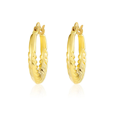 18K Pure Gold Round Loop Earrings