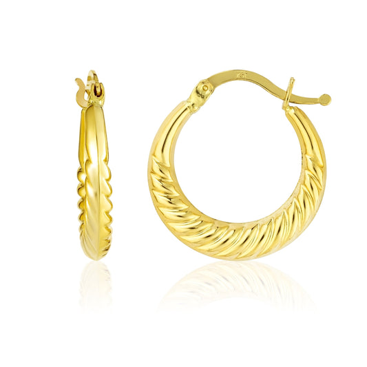 18K Pure Gold Round Loop Earrings