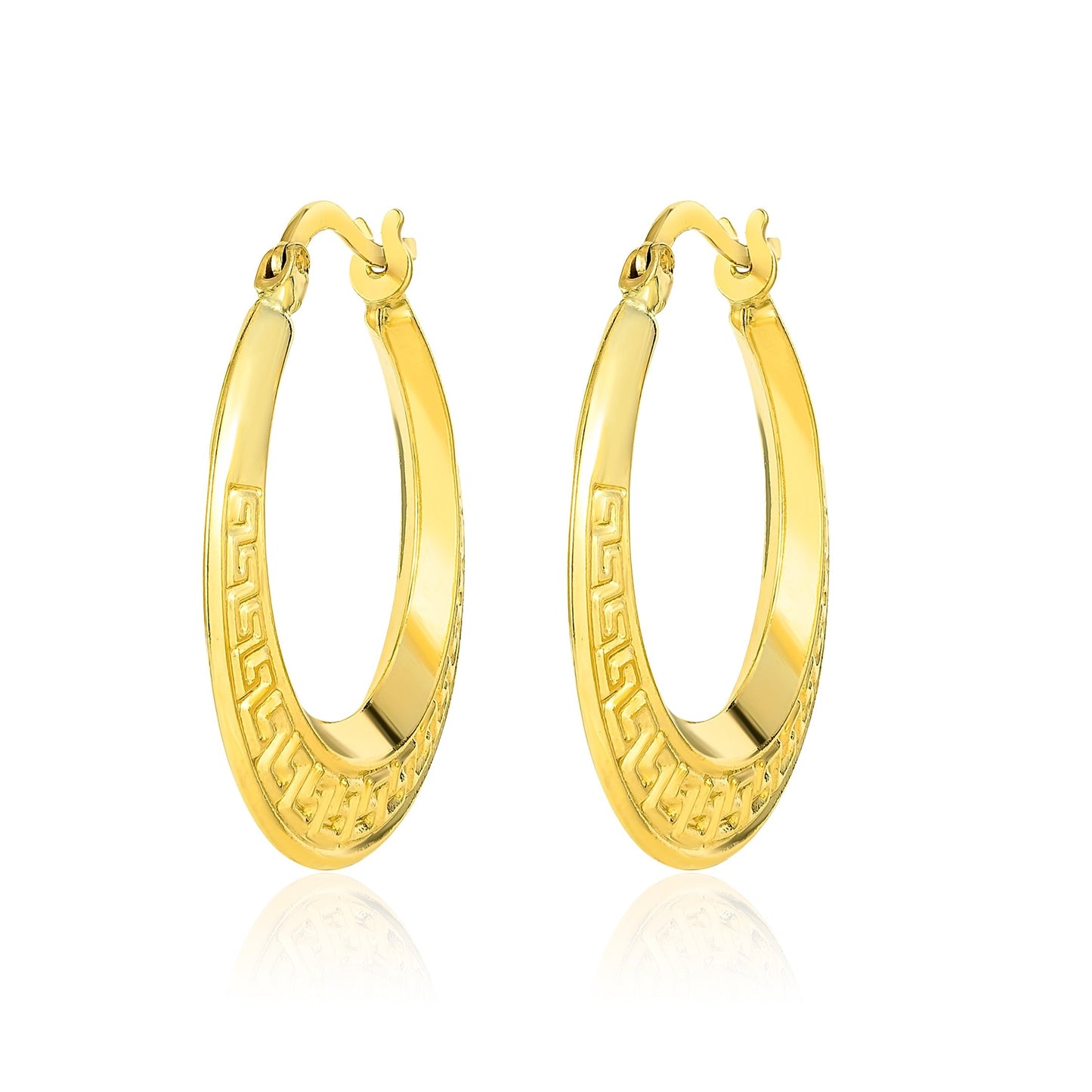 18K Pure Gold Round Loop Earrings