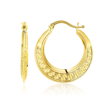 18K Pure Gold Round Loop Earrings