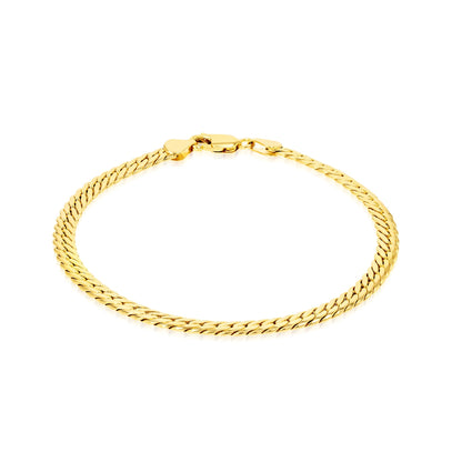 18K Pure Gold Thick Flat Bracelet