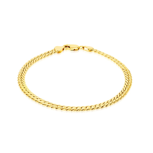 18K Pure Gold Thick Flat Bracelet