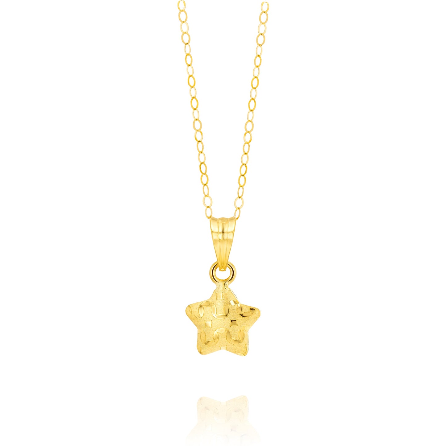 18K Pure Gold Fine Star Necklace