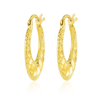 18K Pure Gold Round Loop Earrings