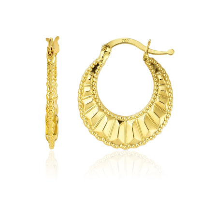 18K Pure Gold Round Loop Earrings