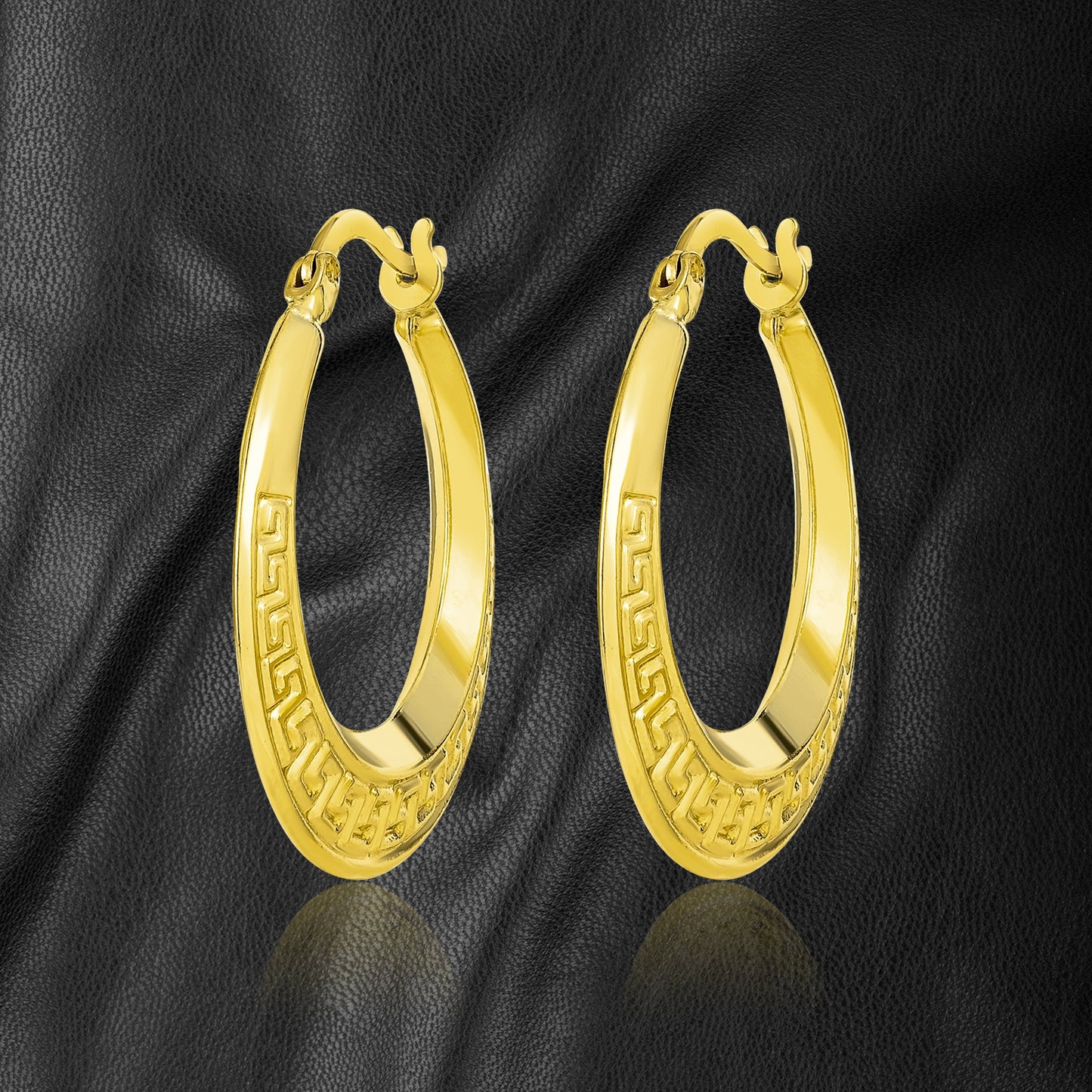 18K Pure Gold Round Loop Earrings