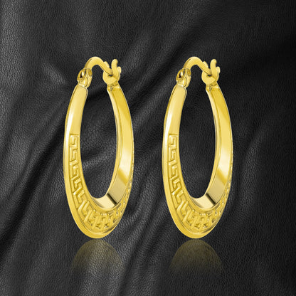 18K Pure Gold Round Loop Earrings