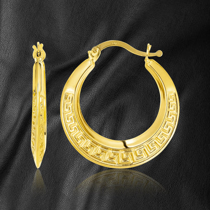 18K Pure Gold Round Loop Earrings