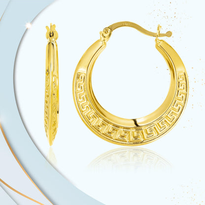 18K Pure Gold Round Loop Earrings