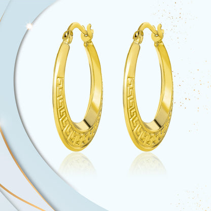18K Pure Gold Round Loop Earrings