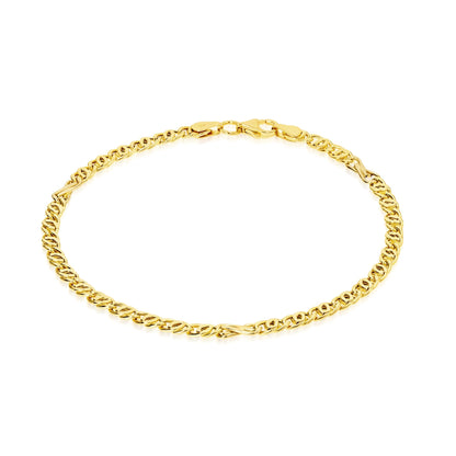 18K Pure Gold Flat Linked Bracelet