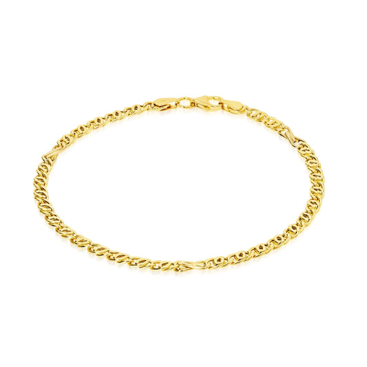 18K Pure Gold Flat Linked Bracelet
