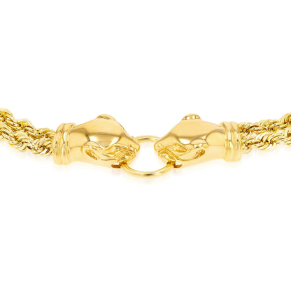 18K Pure Gold Thick Double Rope Bracelet