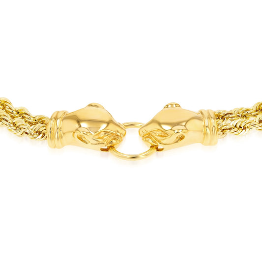 18K Pure Gold Thick Double Rope Bracelet