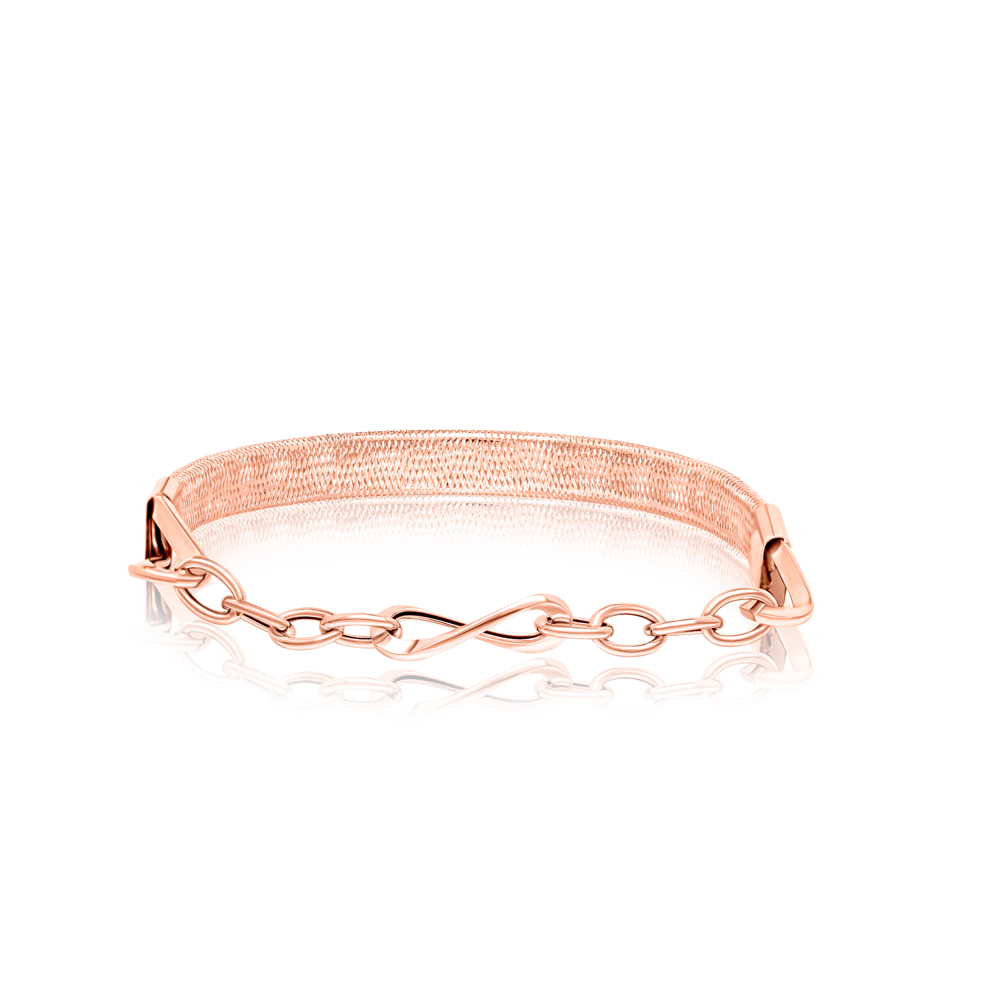 18K Pure Gold 3 Color Elastic Bangle Set