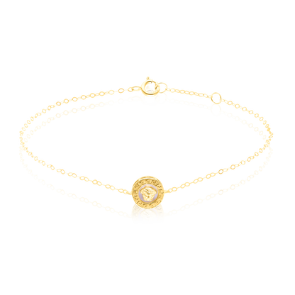 18K Pure Gold Round White V.R.C Jewelry Set