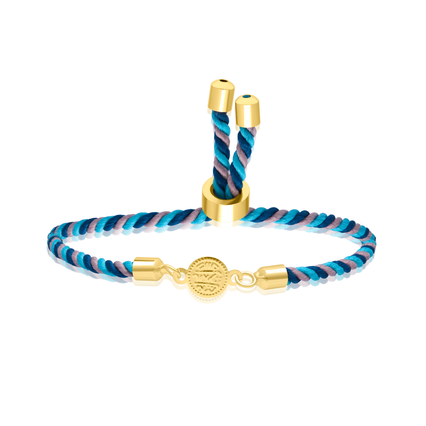 18K Pure Gold Multi Color Thread Coin Bracelet