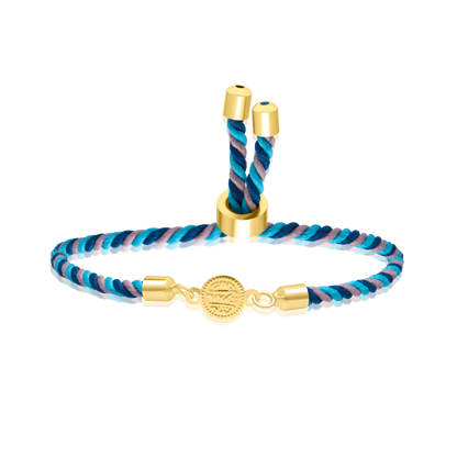 18K Pure Gold Multi Color Thread Coin Bracelet