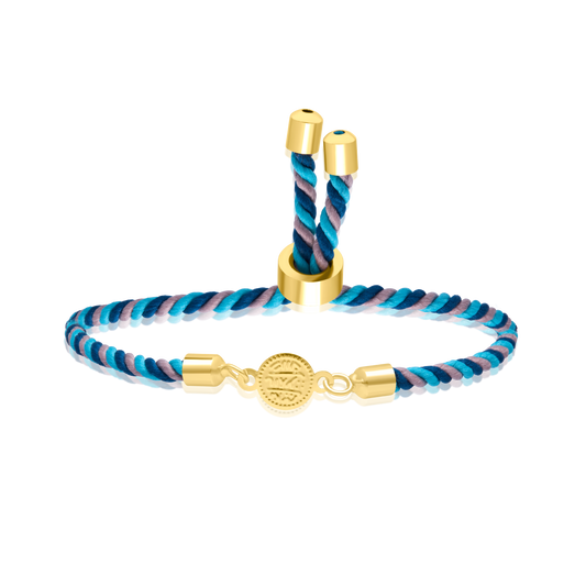 18K Pure Gold Multi Color Thread Coin Bracelet