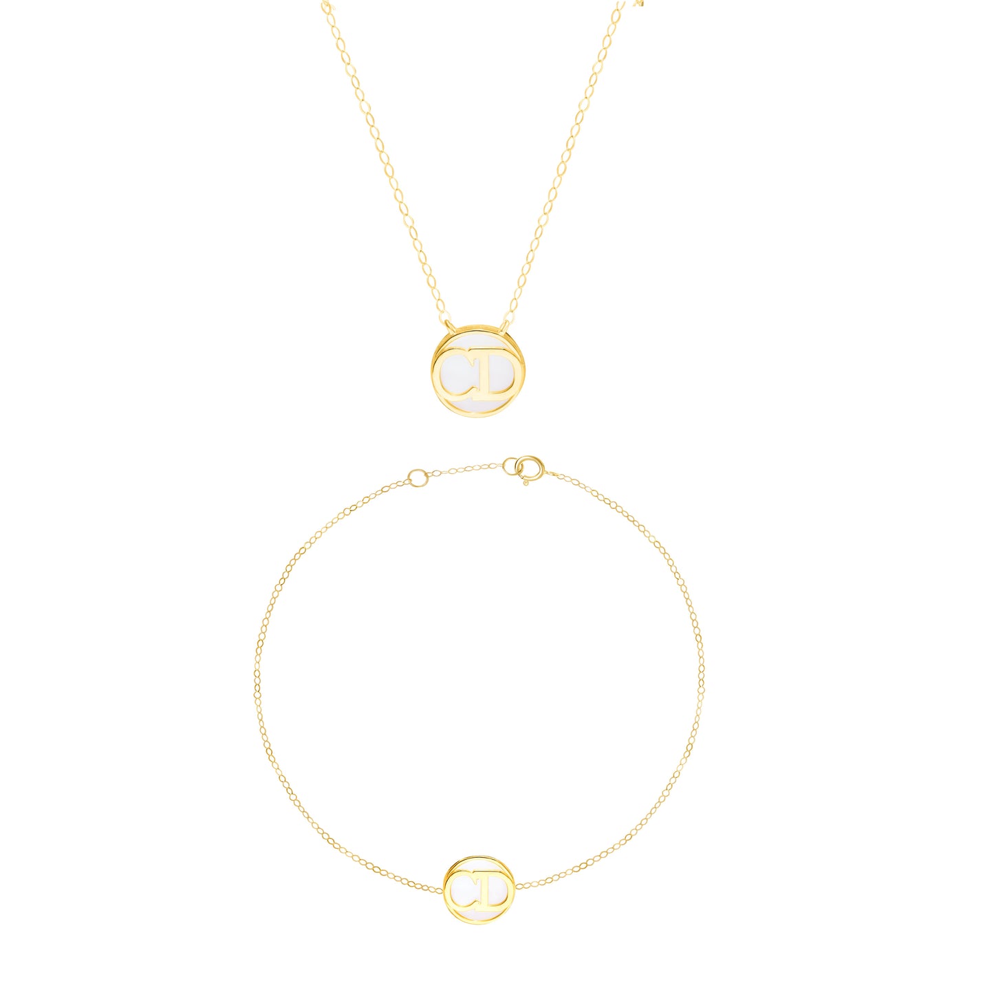 18K Pure Gold C.D White Jewelry Set