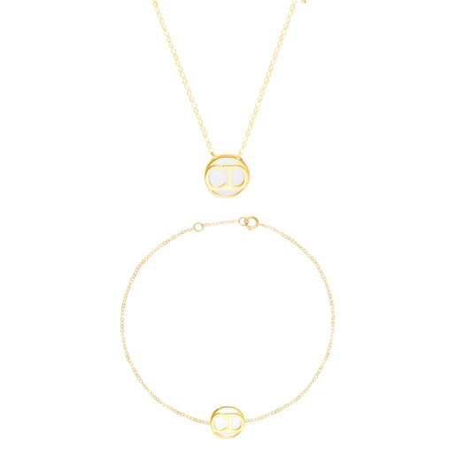 18K Pure Gold C.D White Jewelry Set