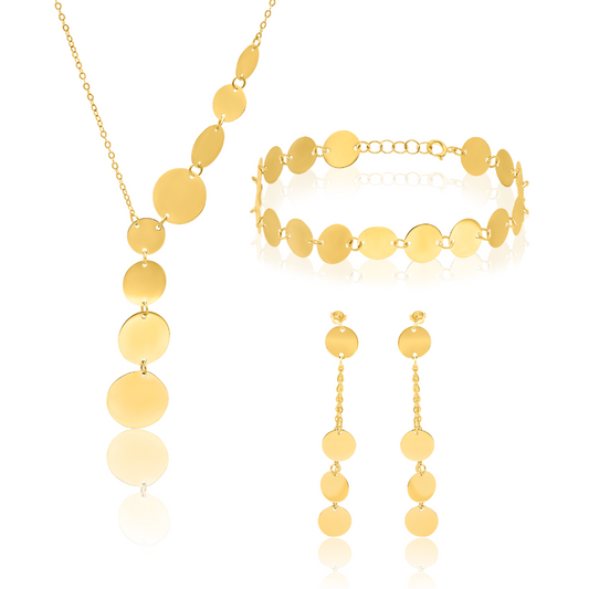 18K Pure Gold Elegant Jewelry Set