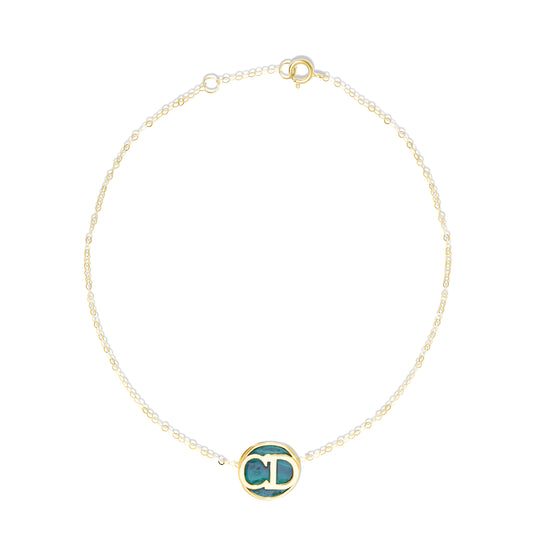 18K Pure Gold C.D Green Bracelet