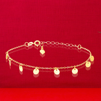 18K Pure Gold Hanging Charm Bracelet