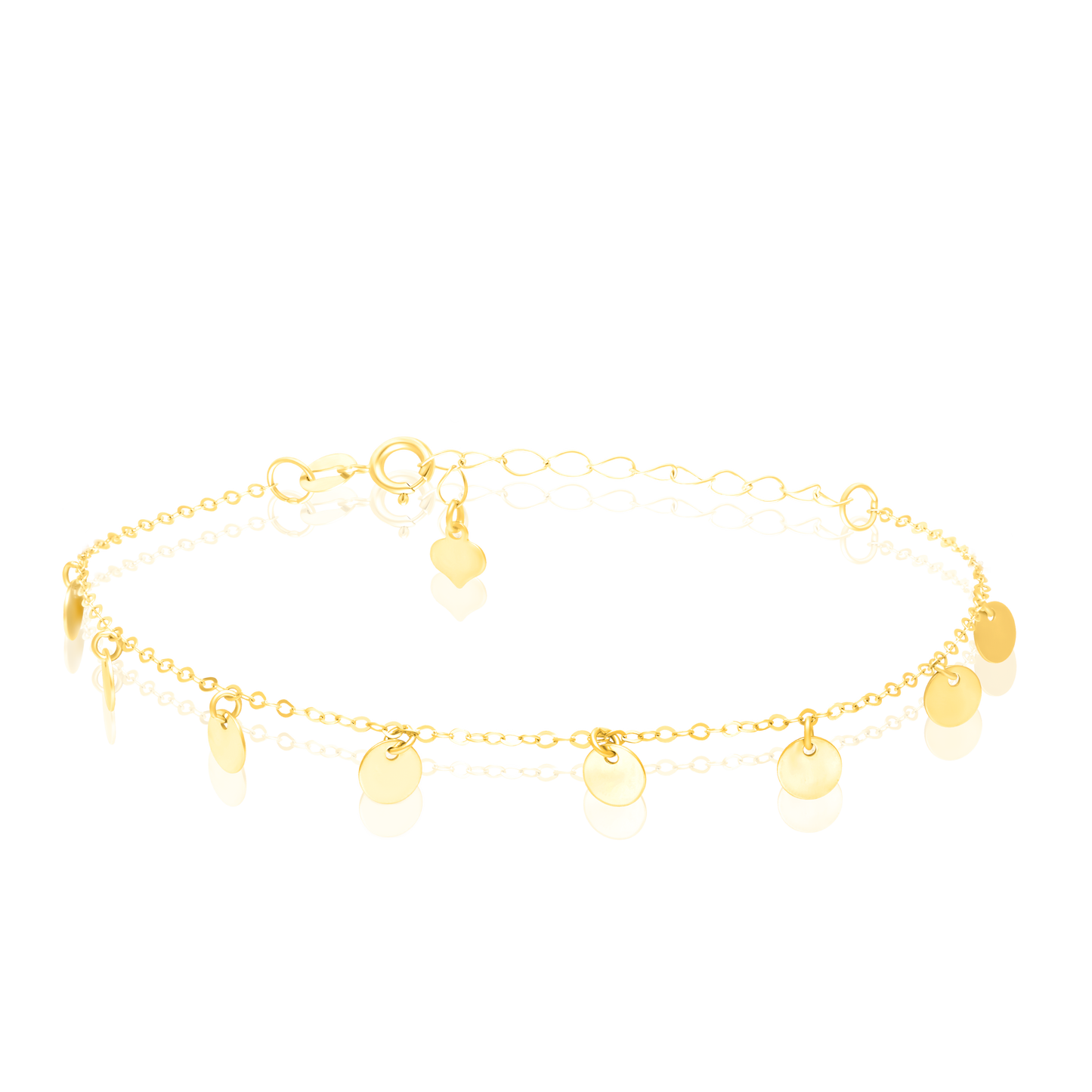 18K Pure Gold Hanging Charm Bracelet