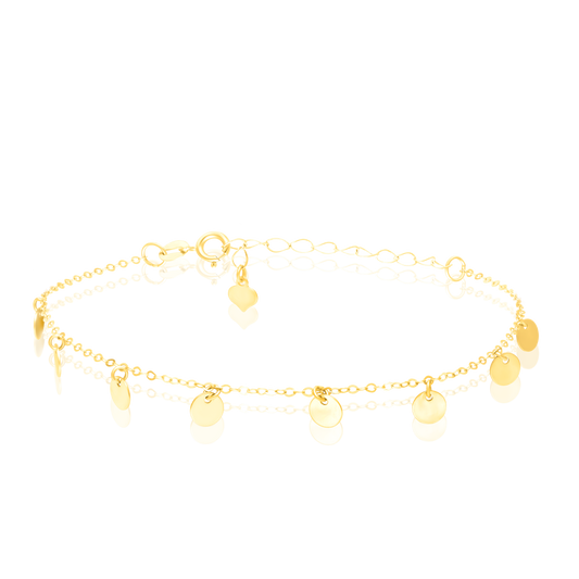 18K Pure Gold Hanging Charm Bracelet
