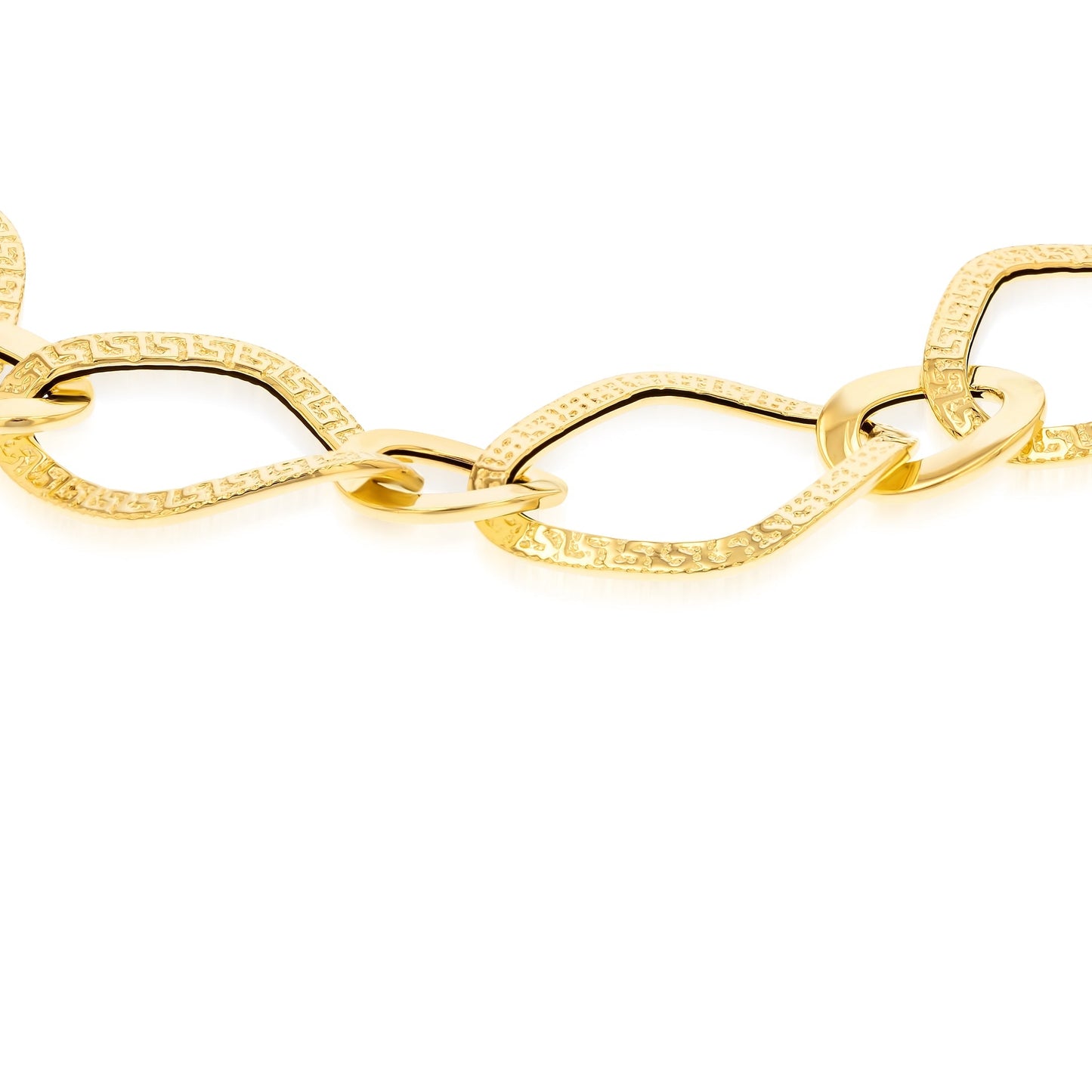18K Pure Gold Oval Linked Bracelet