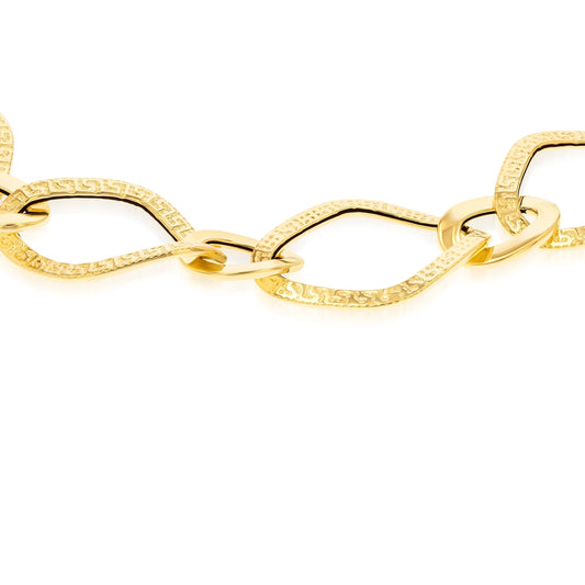 18K Pure Gold Oval Linked Bracelet