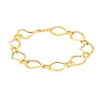18K Pure Gold Oval Linked Bracelet
