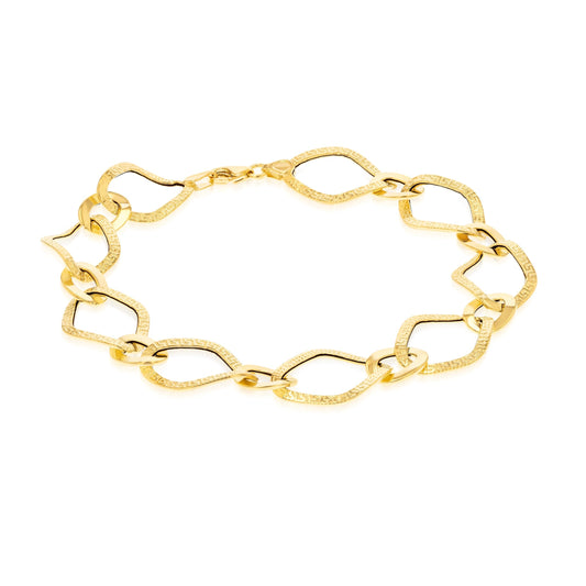 18K Pure Gold Oval Linked Bracelet