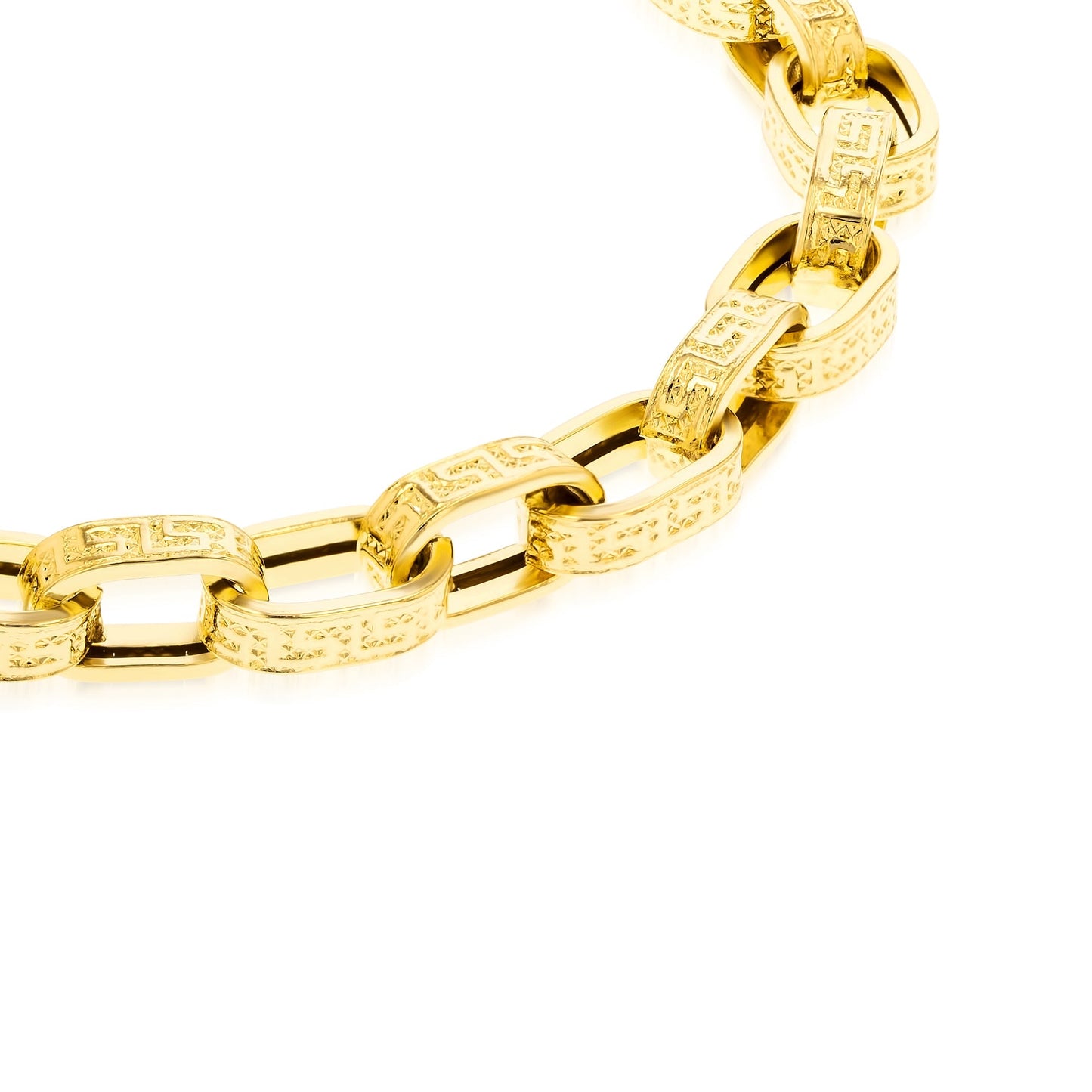 18K Pure Gold Thick Linked Bracelet