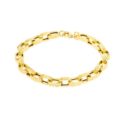 18K Pure Gold Thick Linked Bracelet