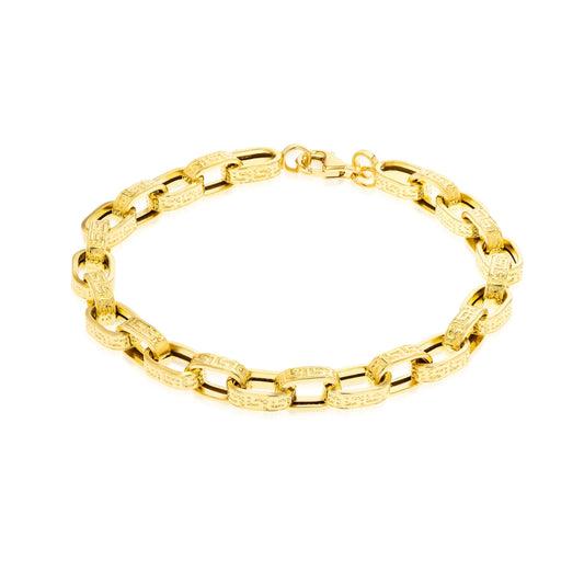 18K Pure Gold Thick Linked Bracelet