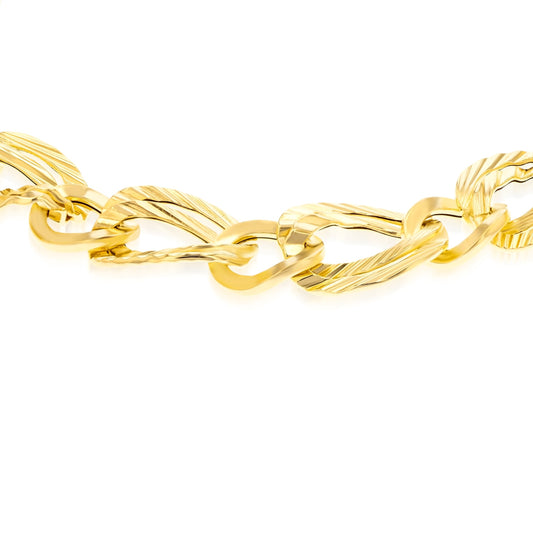 18K Pure Gold Twisted Linked Bracelet