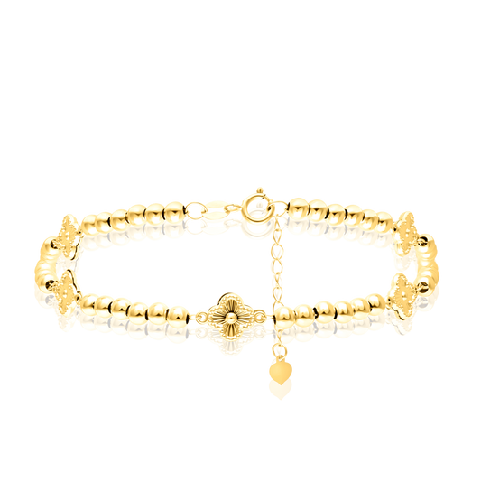 18K Pure Gold Seed Flower Bracelet