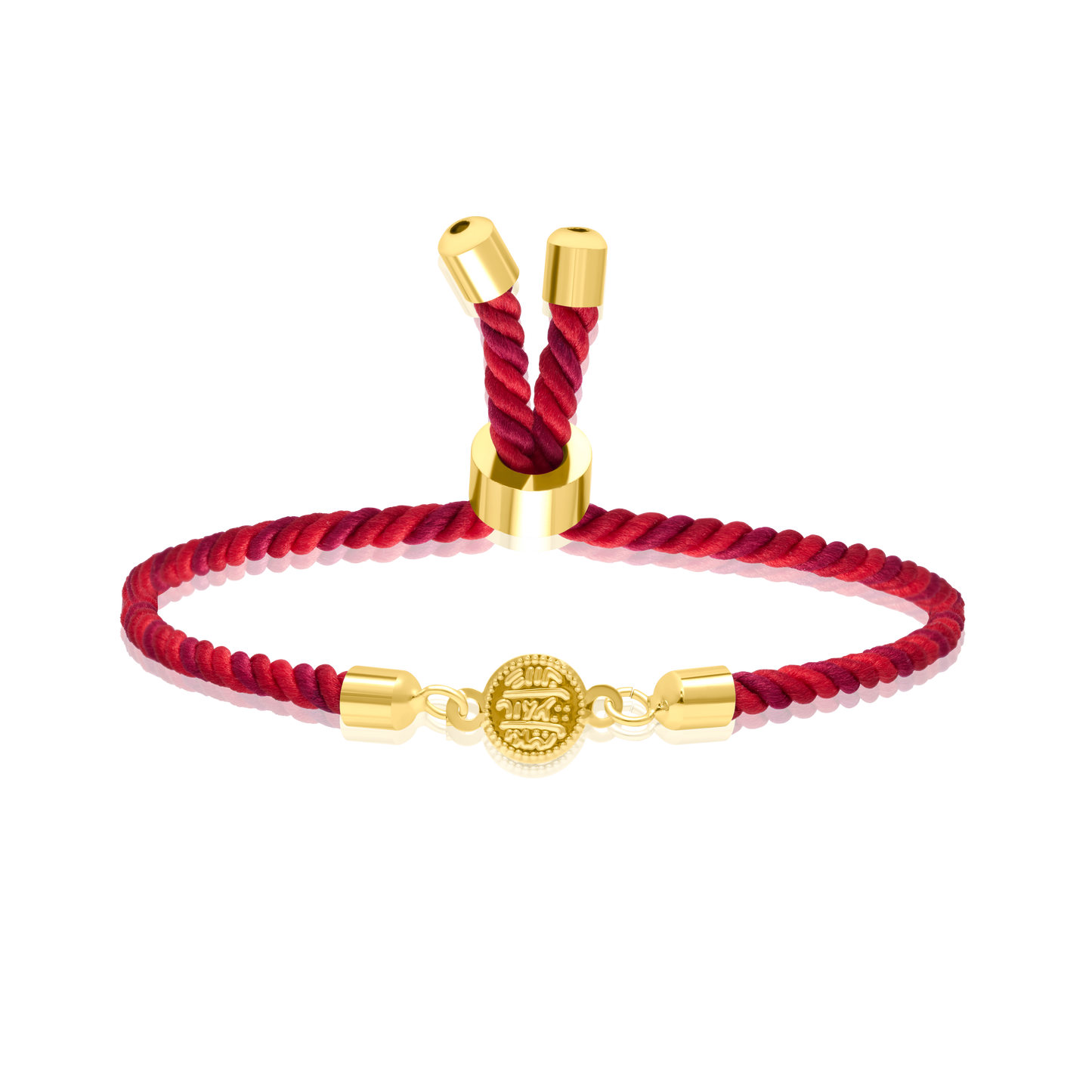 18K Pure Gold Multi Color Thread Coin Bracelet