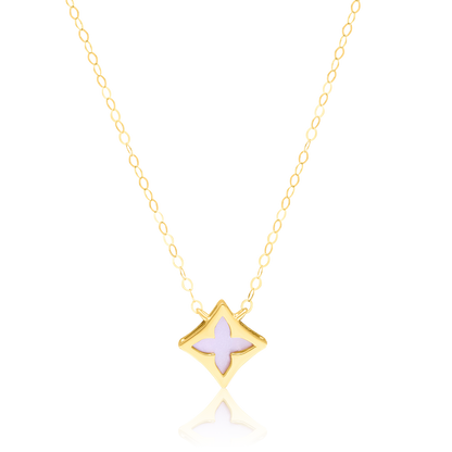 18K Pure Gold Pink Star Jewelry Set